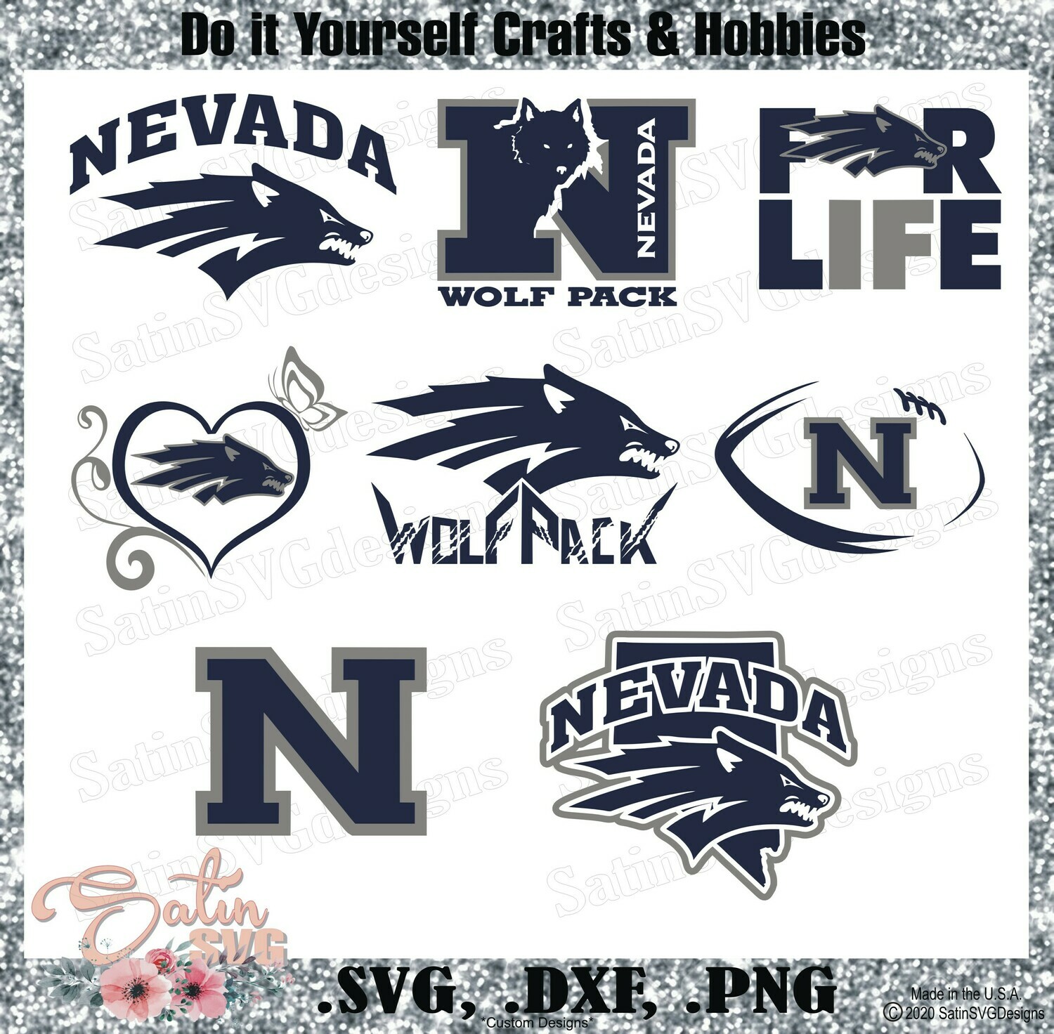 Nevada Wolf Pack, Nevada University NEW Custom Designs. SVG Files, Cricut, Silhouette Studio, Digital Cut Files, Infusible Ink