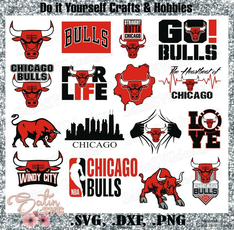 Chicago Bulls Basketball NEW Custom Designs. SVG Files, Cricut, Silhouette Studio, Digital Cut Files, Infusible Ink