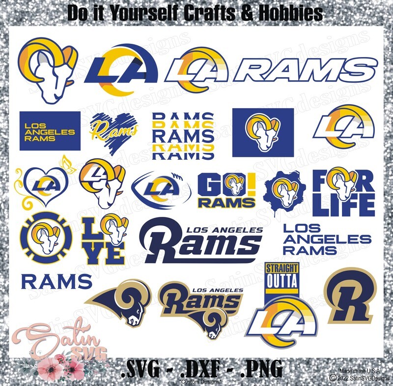 Los Angeles Rams NEW 2022 Design Bundle Set SVG Files, NFL Football - Cricut, Silhouette Studio, Digital Cut Files