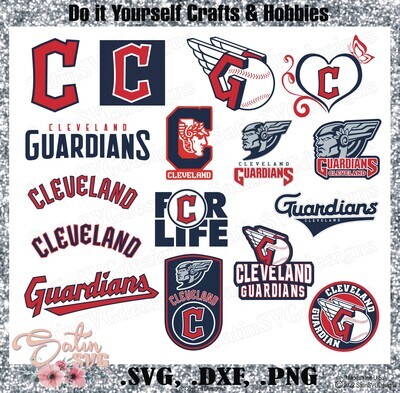 Cleveland Guardians Baseball Set Design SVG Files, Cricut, Silhouette Studio, Digital Cut Files