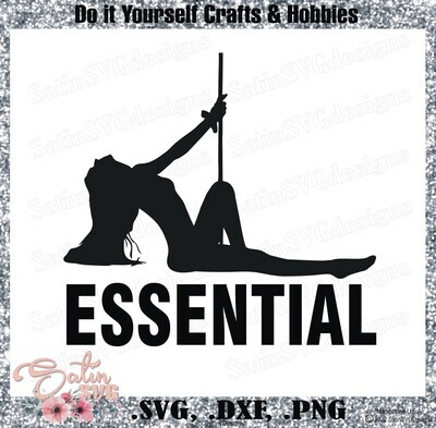 Girl Pole Dancer Essential Design SVG Files, Cricut, Silhouette Studio, Digital Cut Files