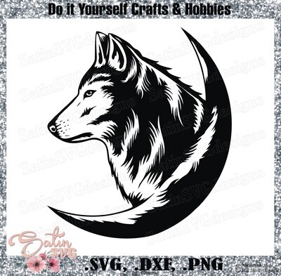 Wolf Moon Design SVG PNG Files, Cricut, Silhouette Studio, Digital Cut Files Waterslides