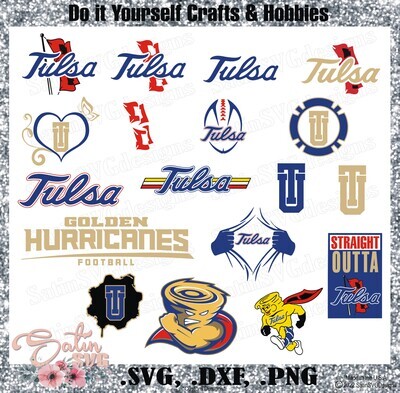 Tulsa Golden Hurricanes University NEW Custom Designs. SVG Files, Cricut, Silhouette Studio, Digital Cut Files, Infusible Ink