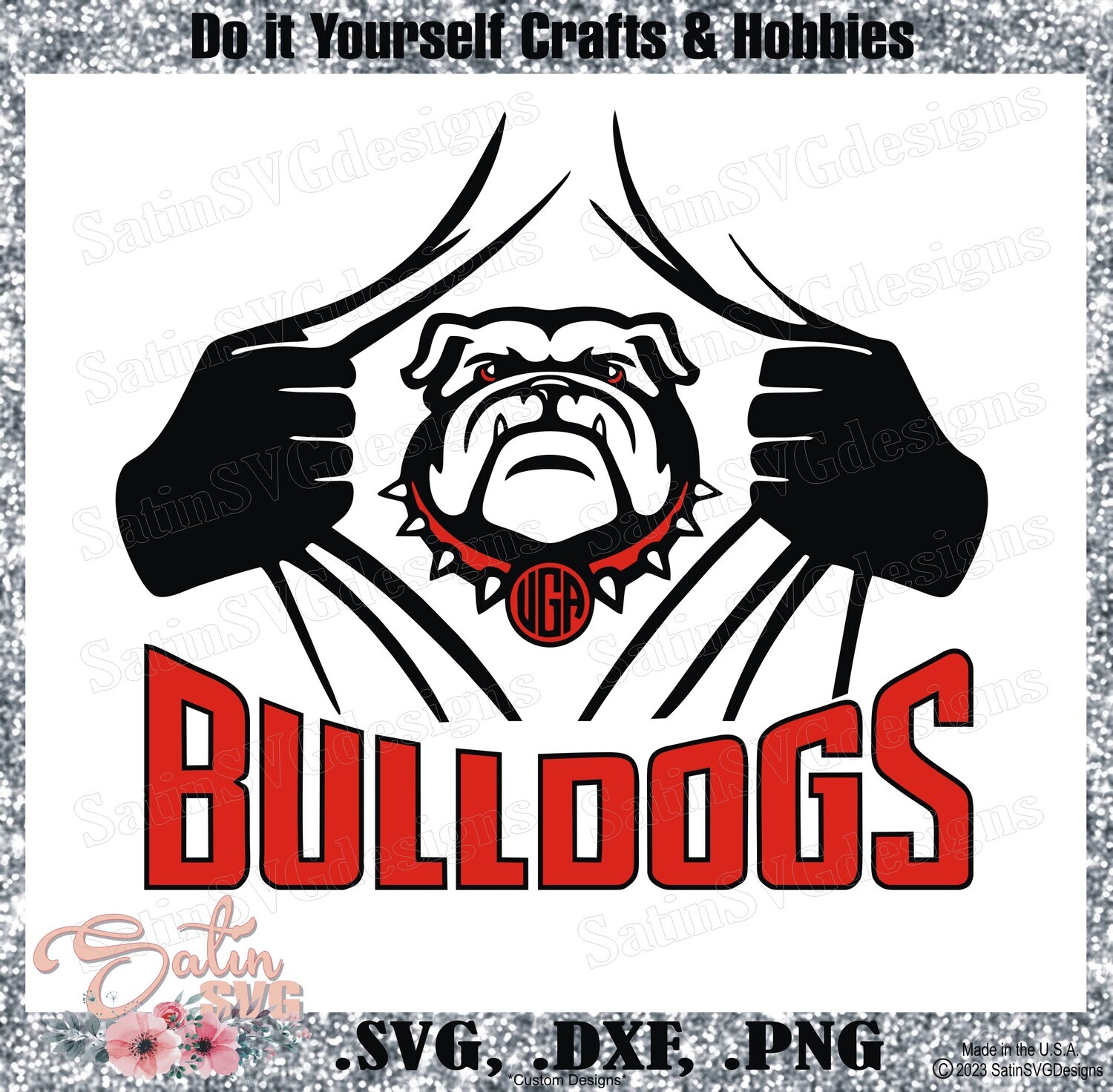Georgia Bulldogs, University of Georgia NEW Custom Chest Designs. SVG Files, Cricut, Silhouette Studio, Digital Cut Files, Infusible Ink