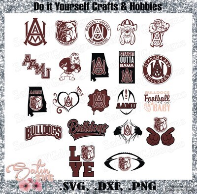 Alabama A&M Bulldogs University NEW Custom Designs. SVG Files, Cricut, Silhouette Studio, Digital Cut Files, Infusible Ink