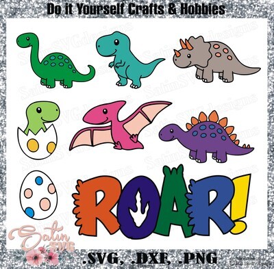 Dinosaur Baby Roar Design SVG Files, Cricut, Silhouette Studio, Digital Cut Files