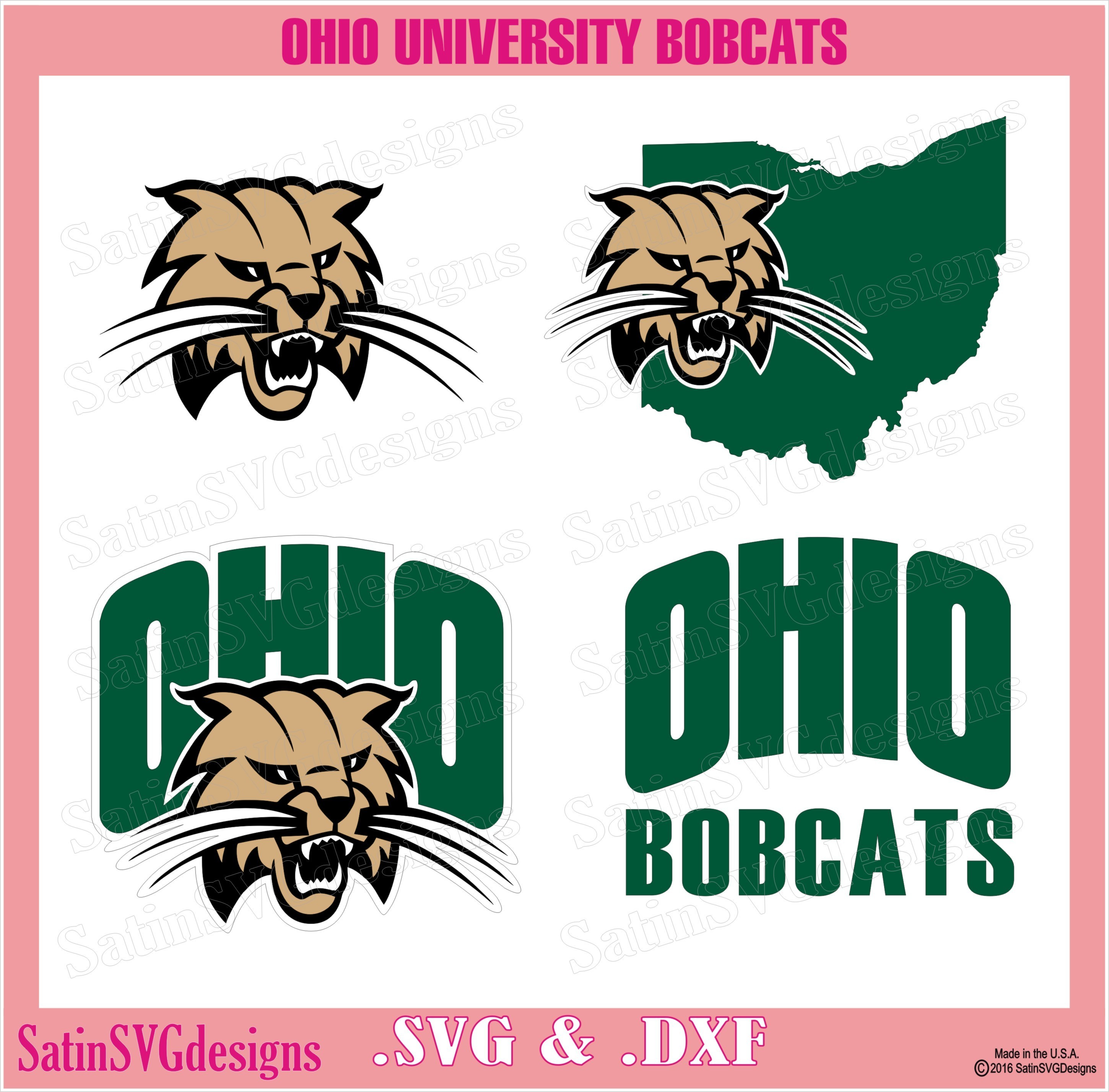Download Ohio University Bobcats Set College Design Svg Files Cricut Silhouette Studio Digital Cut Files