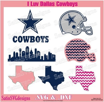Dallas Cowboys Star City Design SVG Files, Cricut, Silhouette Studio, Digital Cut Files