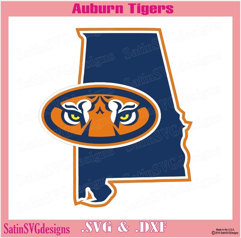 Auburn Tigers State Map Design SVG Files, Cricut, Silhouette Studio, Digital Cut Files