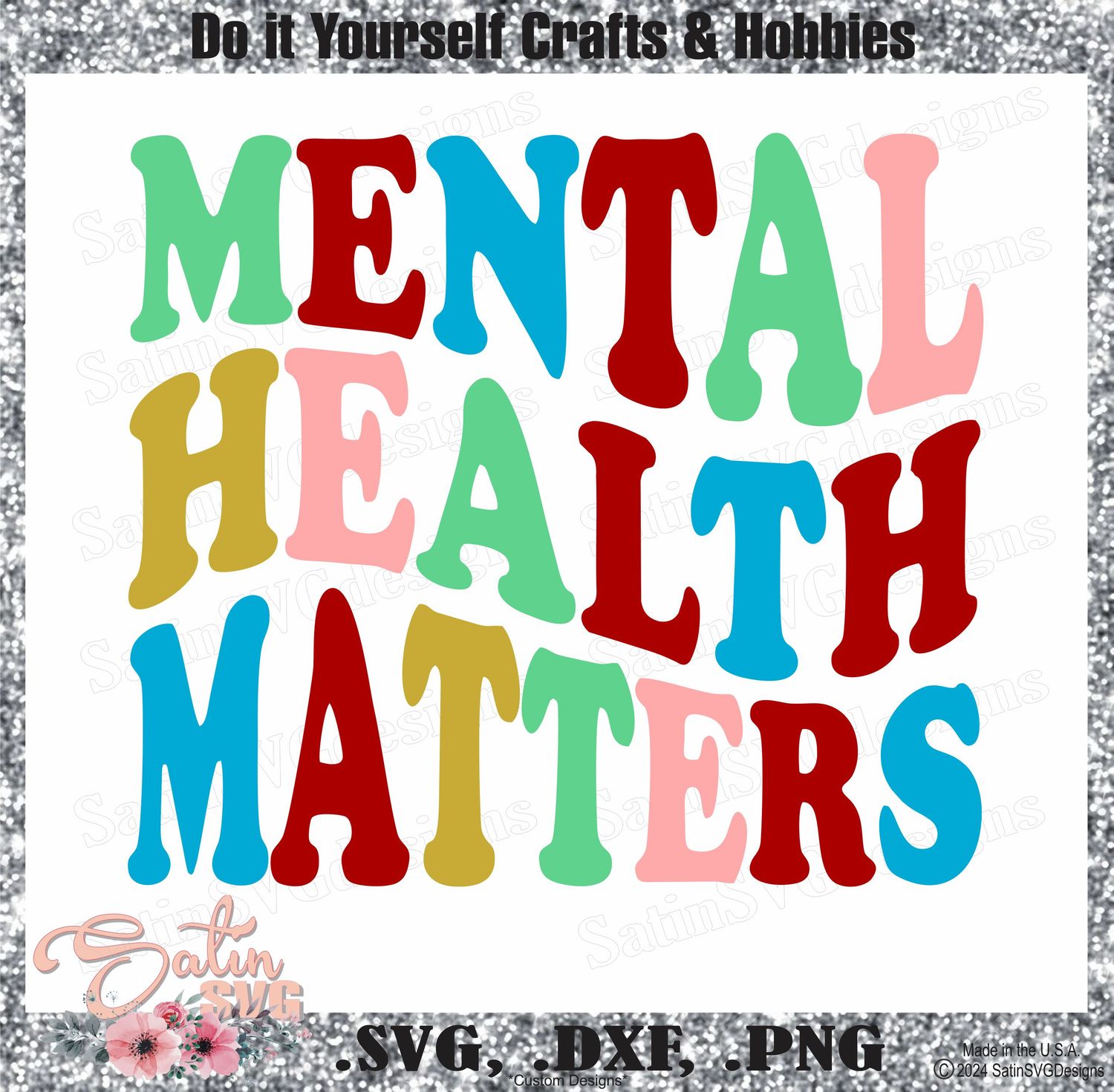 Mental Health Matters Design SVG Files, Cricut, Silhouette Studio, Digital Cut Files
