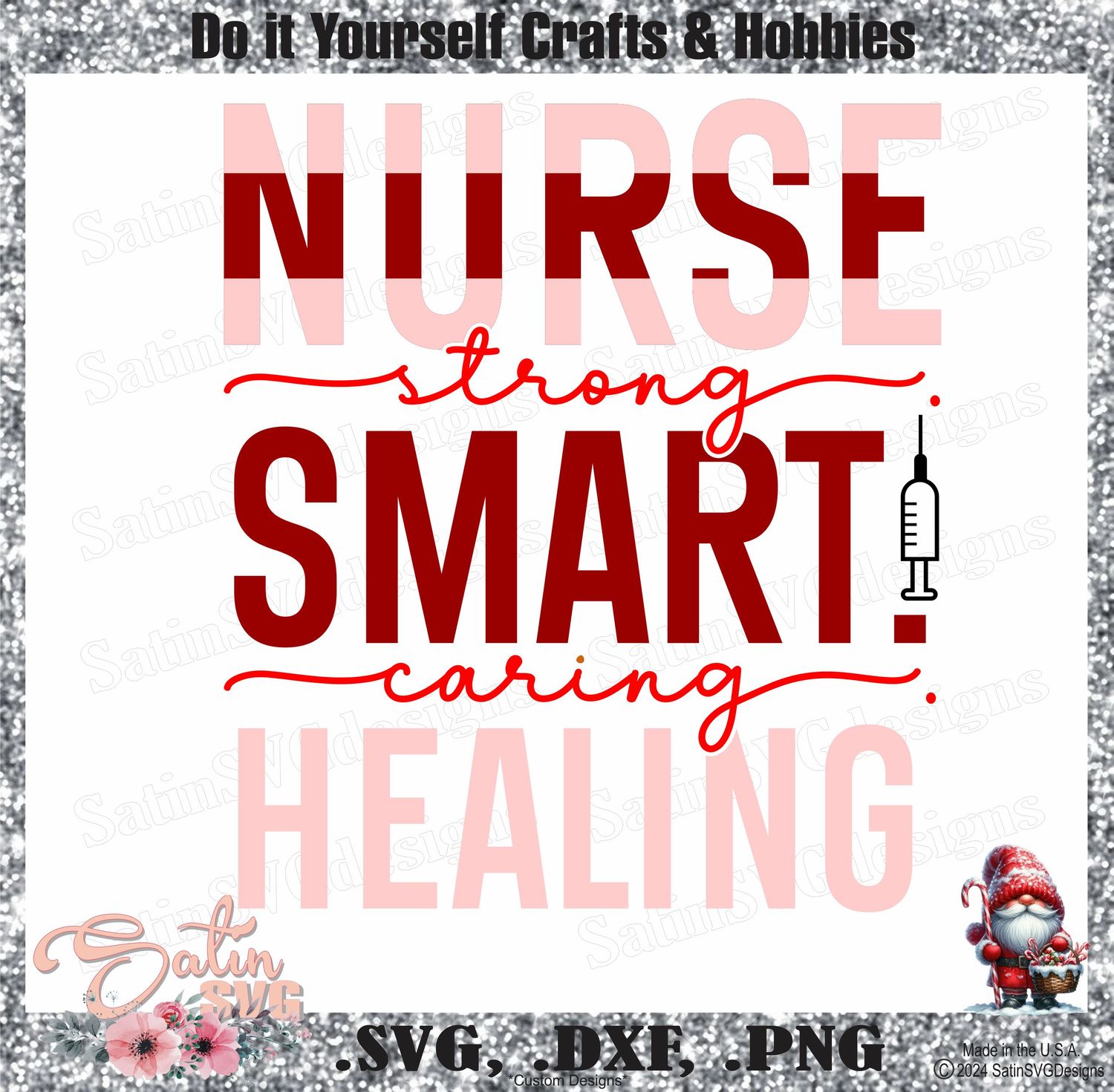 Nurse Smart Healing Design SVG Files, Cricut, Silhouette Studio, Digital Cut Files