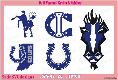 Indianapolis Colts Set College Design SVG Files, Cricut, Silhouette Studio, Digital Cut Files