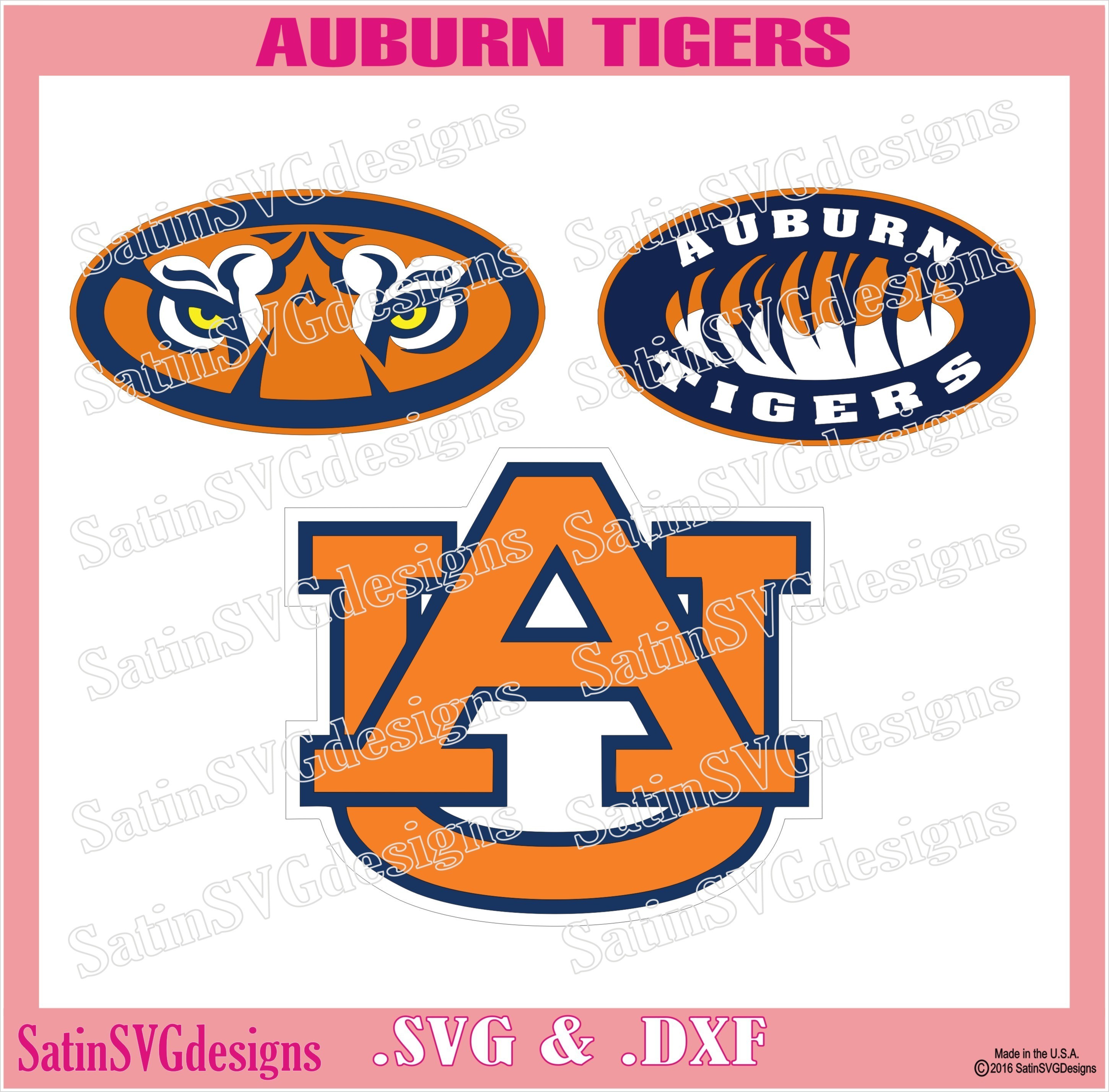 Download Auburn Tigers Design Set Svg Files Cricut Silhouette Studio Digital Cut Files