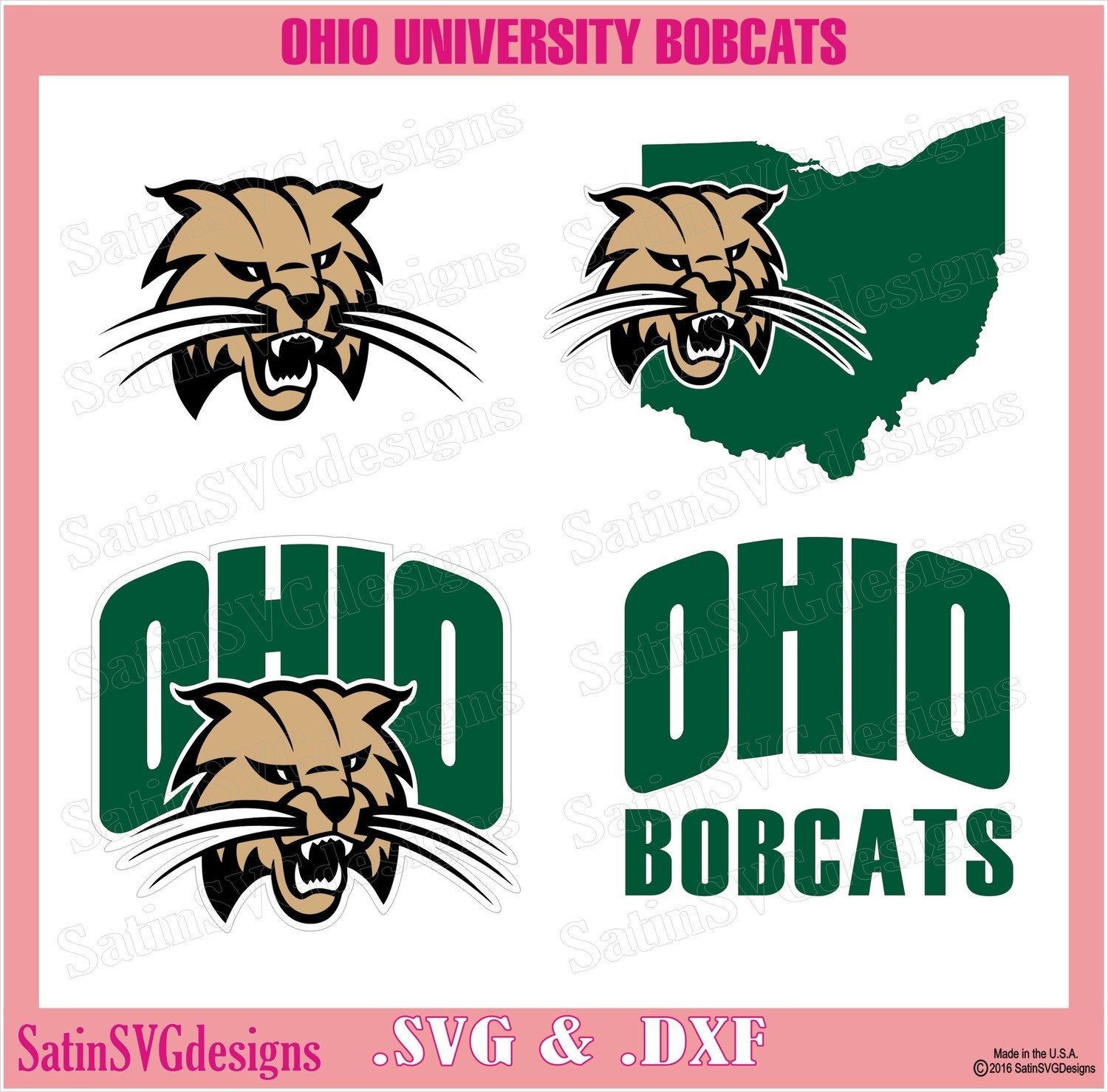 Download Ohio University Bobcats Set College Design Svg Files Cricut Silhouette Studio Digital Cut Files