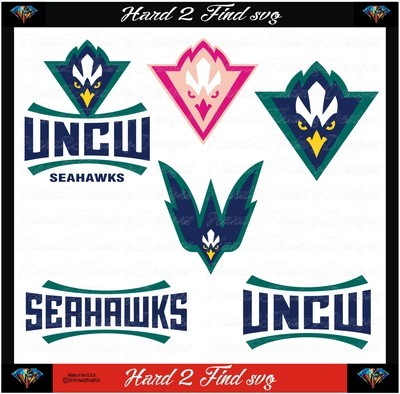 NC-Wilmington Seahawks Set Design SVG Files, Cricut, Silhouette Studio, Digital Cut Files