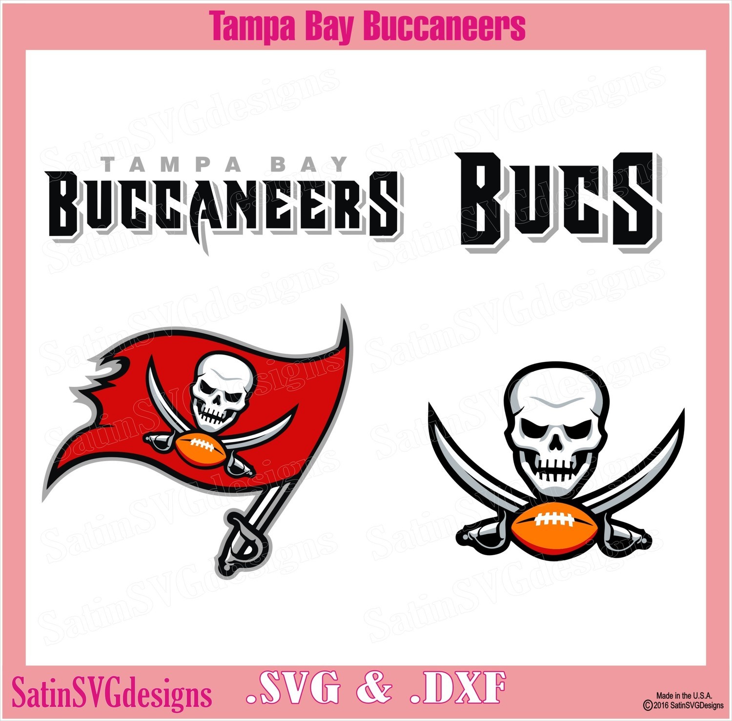 Tampa Bay Buccaneers Set Nfl Design Svg Files Cricut Silhouette Studio Digital Cut Files