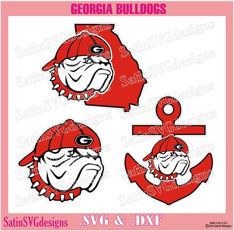 Georgia Bulldogs UGA Hat2Back Set Design SVG Files, Cricut, Silhouette Studio, Digital Cut Files