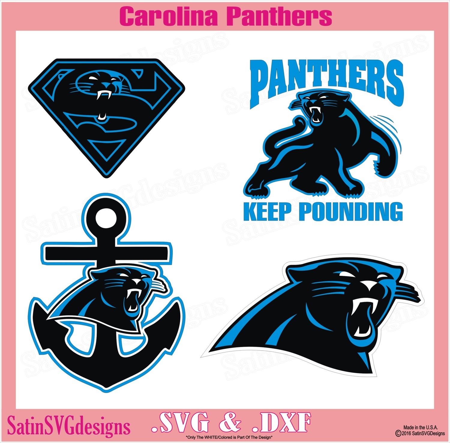 Carolina Panthers Multi Set Design SVG Files, Cricut, Silhouette Studio, Digital Cut Files