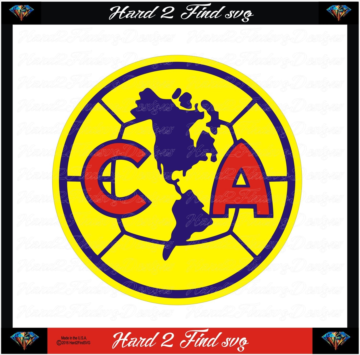 CA Club America Soccer Design SVG Files, Cricut, Silhouette Studio