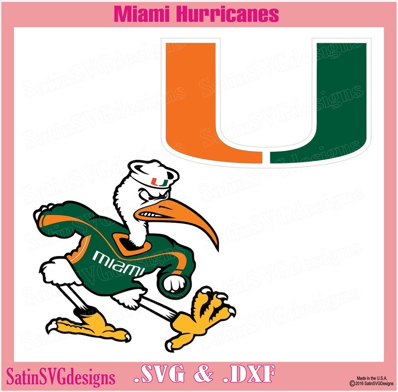 Miami Hurricanes The U Design SVG Files, Cricut, Silhouette Studio, Digital Cut Files