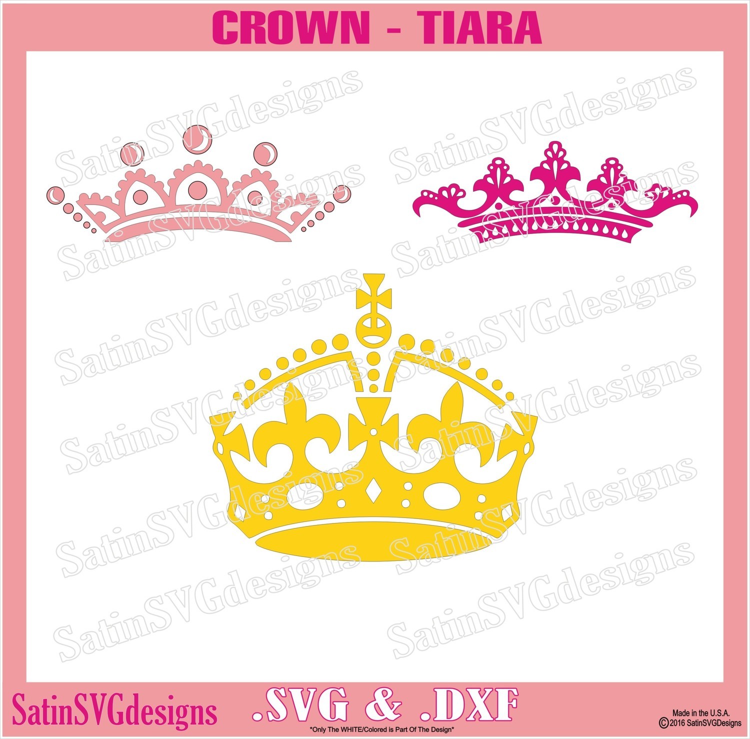 Princess Crowns Tiara Custom Design SVG Files, Cricut, Silhouette Studio,  Digital Cut Files