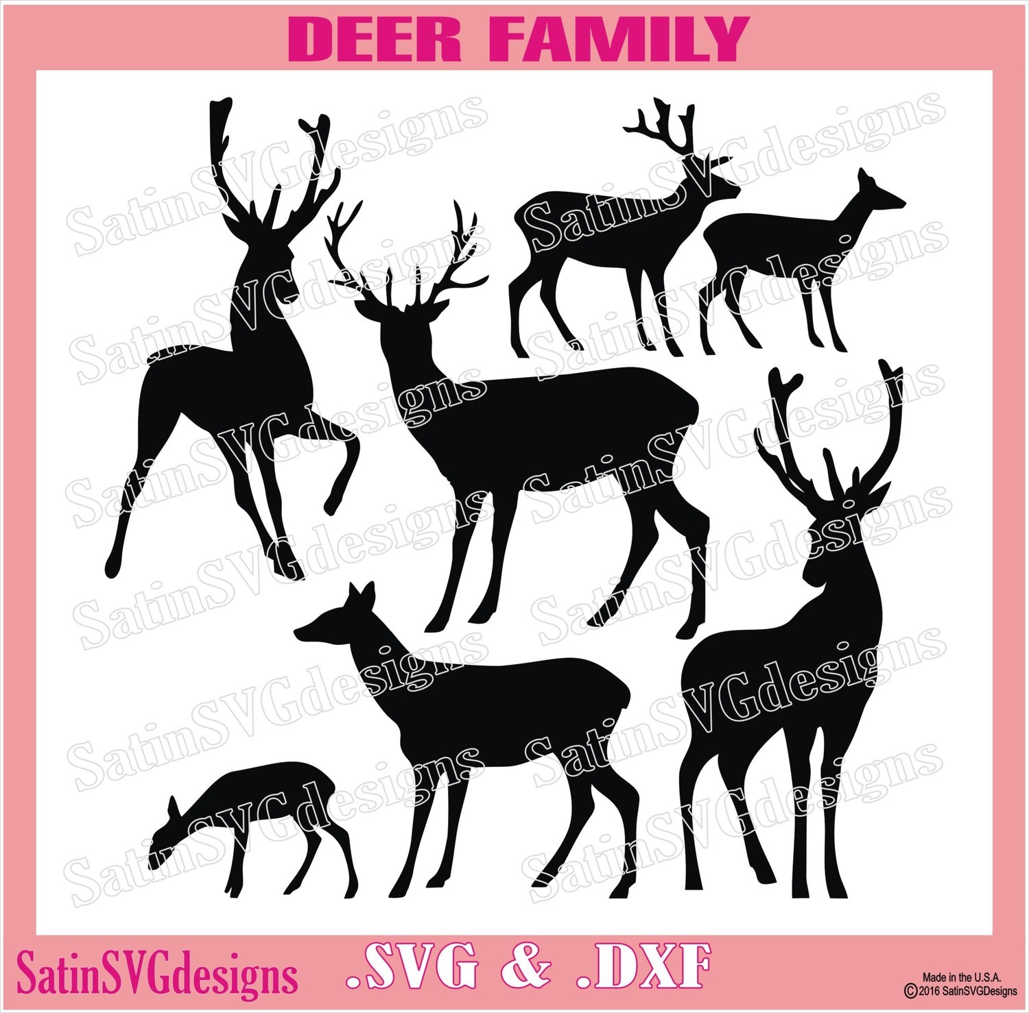Deer Family Hunting Browning Design SVG Files, Cricut, Silhouette Studio, Digital Cut Files