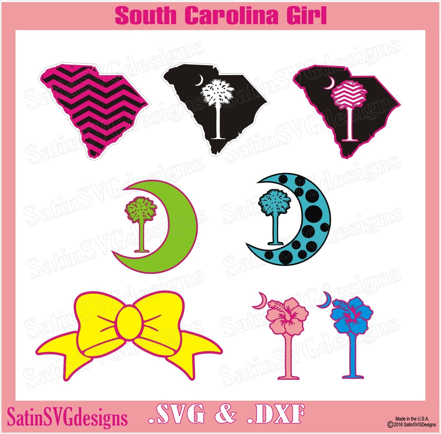 South Carolina Tree Set Design SVG Files, Cricut, Silhouette Studio, Digital Cut Files