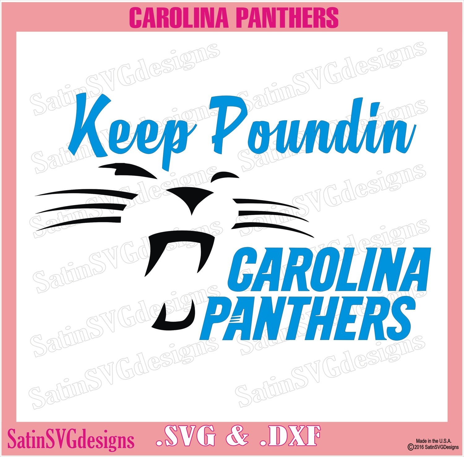 Carolina Panthers Keep Poundin Design SVG Files, Cricut, Silhouette Studio, Digital Cut Files