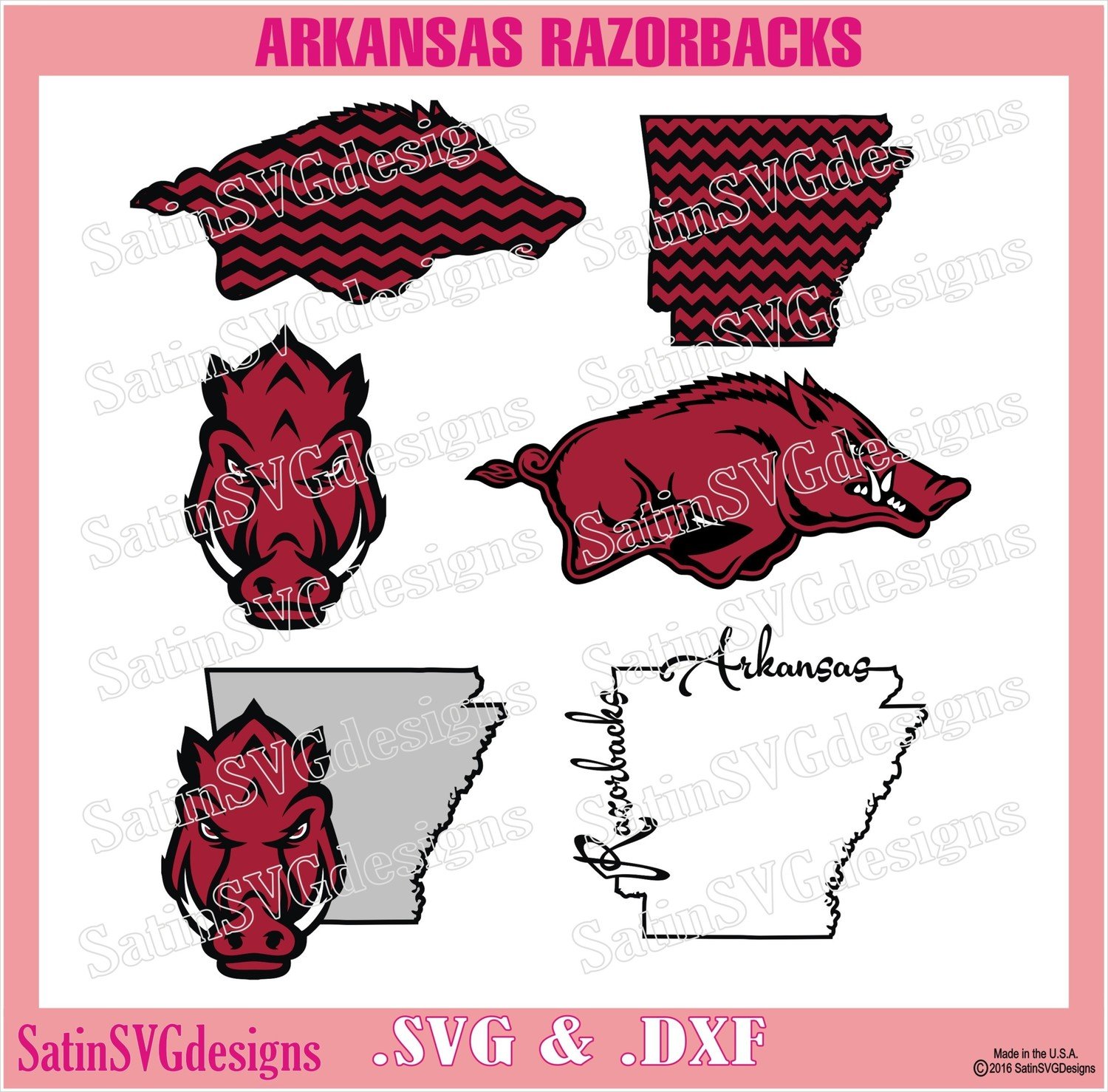 Arkansas Razorbacks Design SVG Files, Cricut, Silhouette Studio, Digital Cut Files