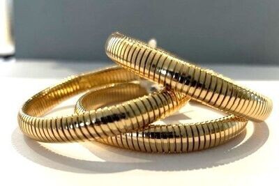 Blossom Gold Chunky Bangle Stretch Bracelet For Women 14K Real Gold Filled Stainless Steel Bracelet- Sold Separately $20.00 each