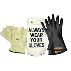 GK0011B Glove Kit, Class 00 Includes Black  11” Gloves, Leather Protectors and Glove Bag