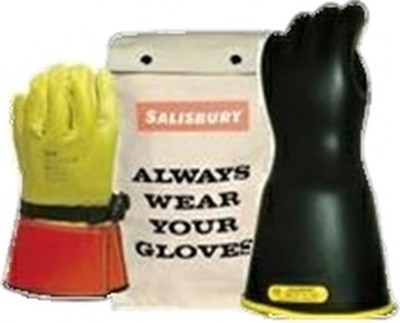 GK214YB Glove Kit, Class 2 Includes 14” Yel/ Blk Gloves, Leather Protectors and Glove Bag