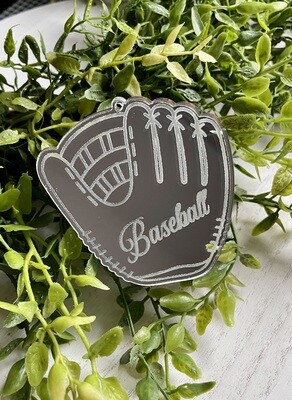 Acrylic Baseball Glove with Baseball in Cursive