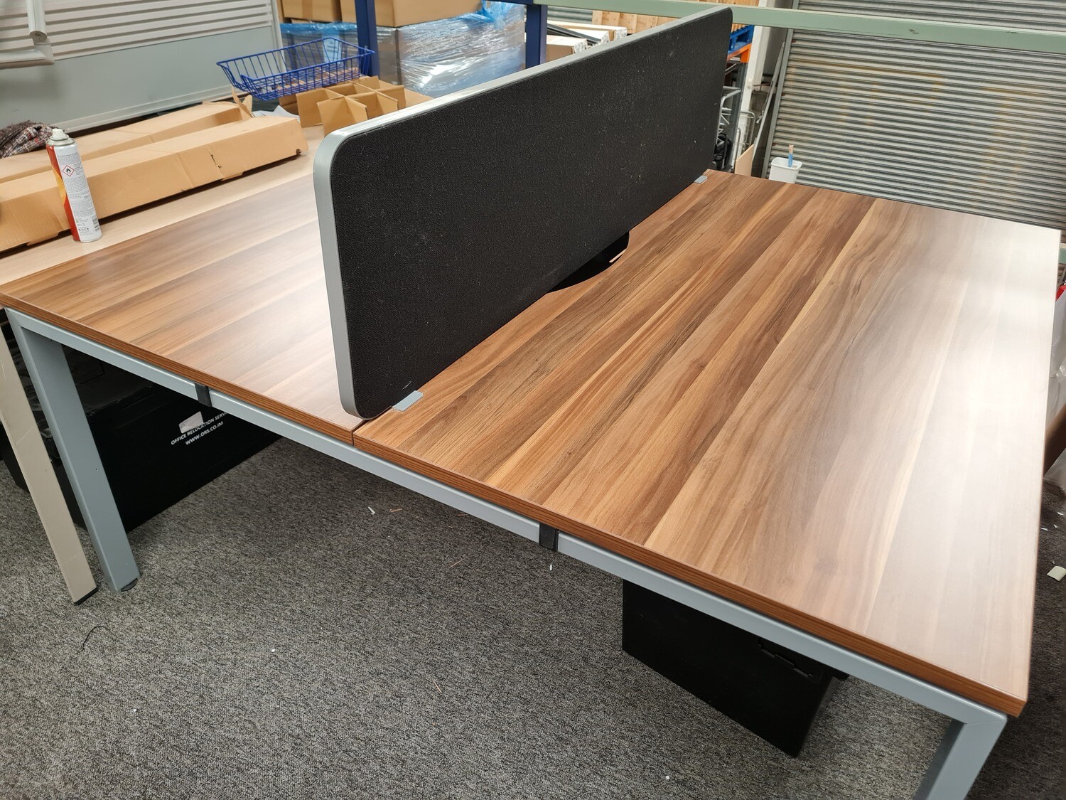 Double Bench Desk - Dark Walnut