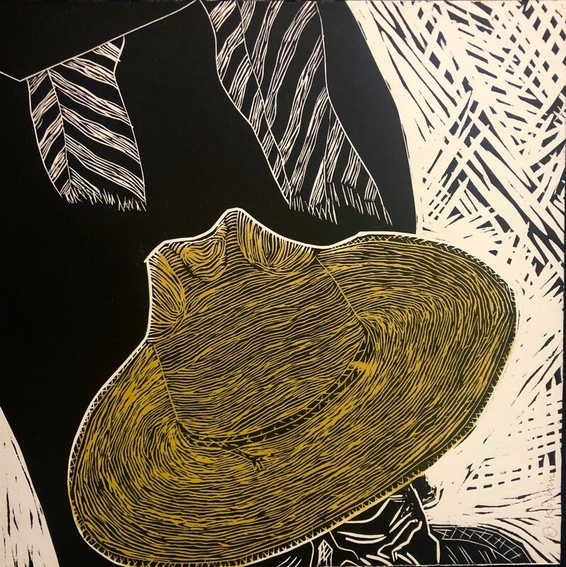 "Francisco's Hat" woodblock print