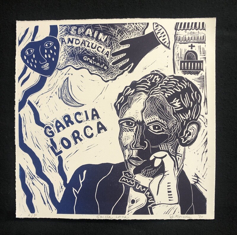 "Garcia Lorca" linocut print