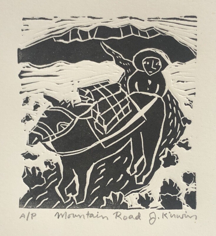 "Mountain Road" Linocut Print