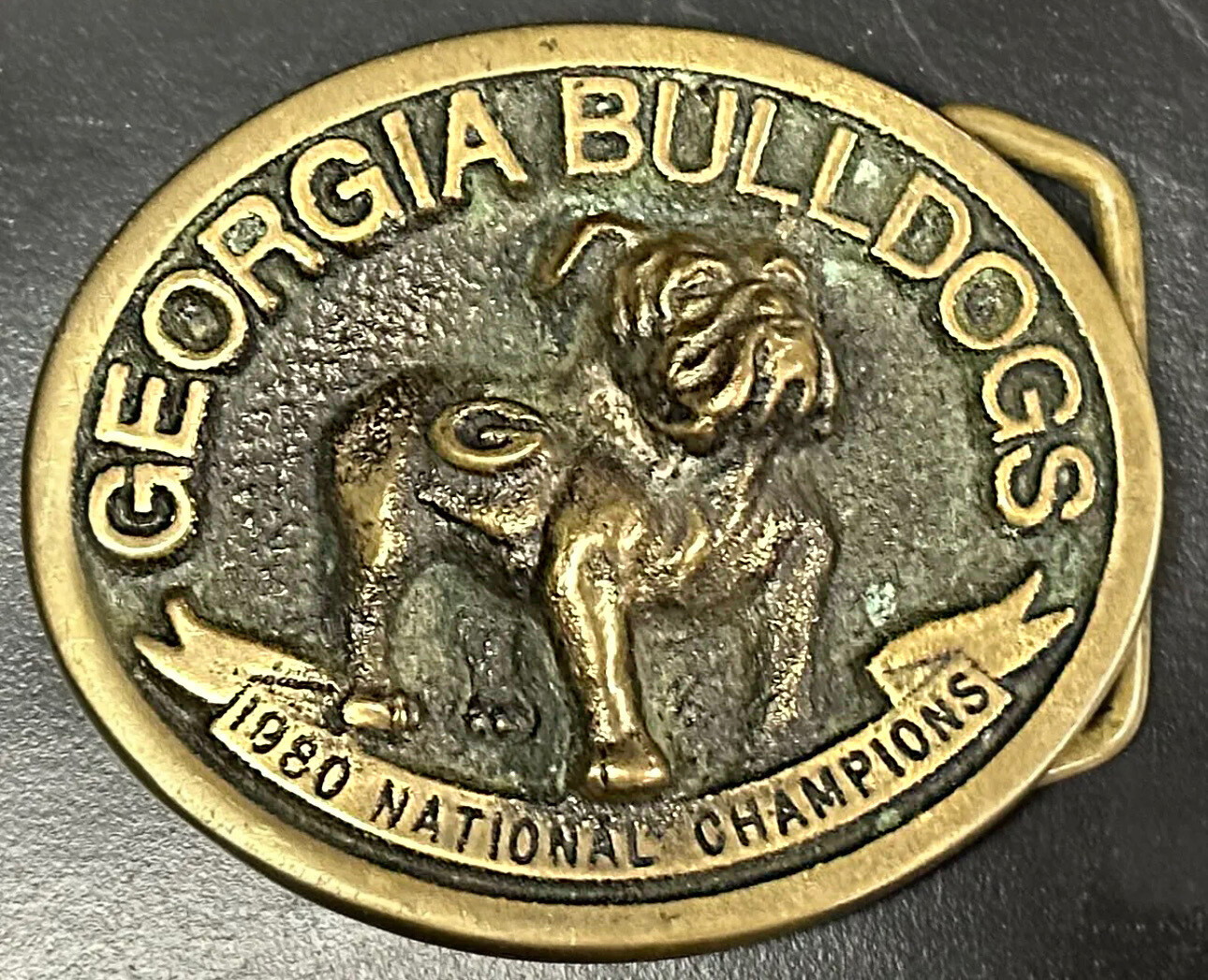 Georgia Bulldogs 1980 National Champions Solid Brass Belt buckle Heritage