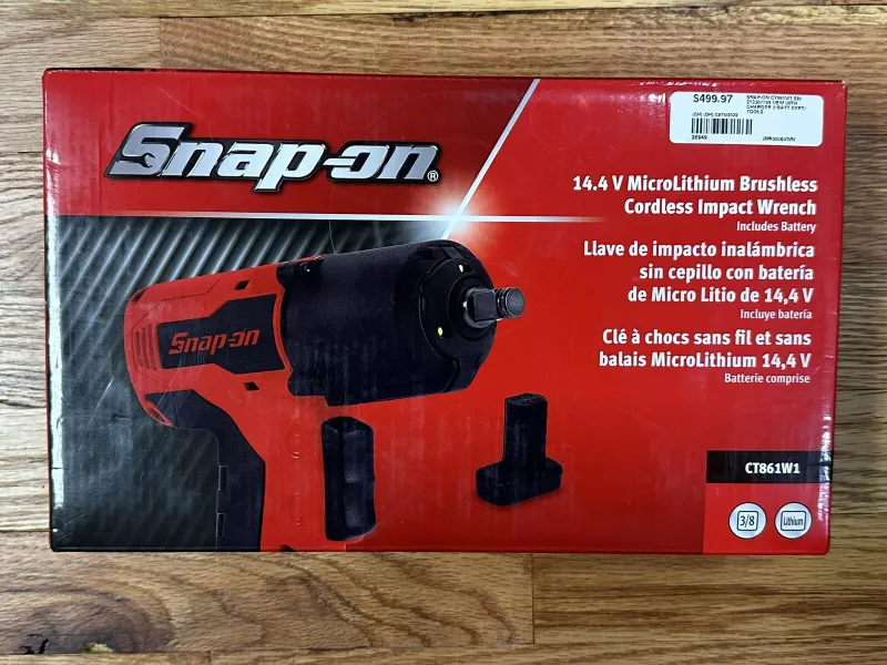 Snap On CT861W1 Red 14.4v Micro lithium Brushless Cordless Impact Wrench