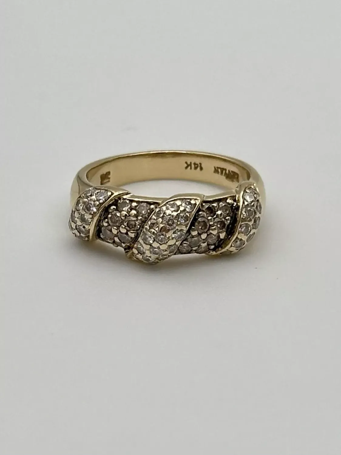 Le Vian 14K Yellow Gold Ring Size 7 With Vanilla &amp; Chocolate Diamonds 4.9g