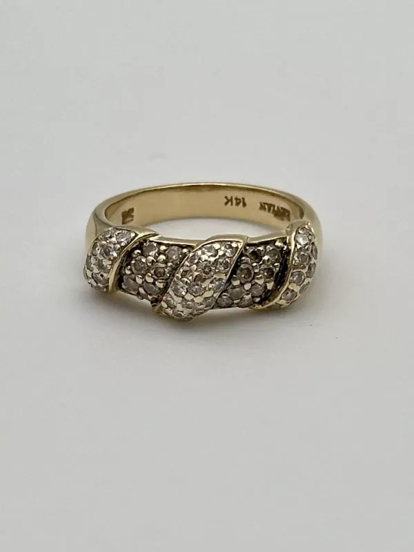 Le Vian 14K Yellow Gold Ring Size 7 With Vanilla &amp; Chocolate Diamonds 4.9g