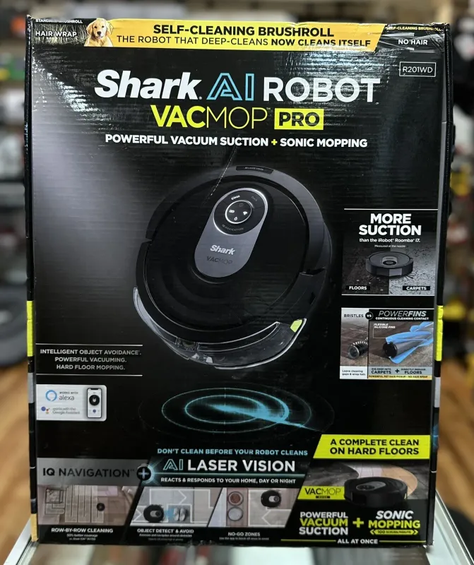 Shark AI Robot VACMOP PRO Power Vacuum Suction+Sonic Mopping-Black