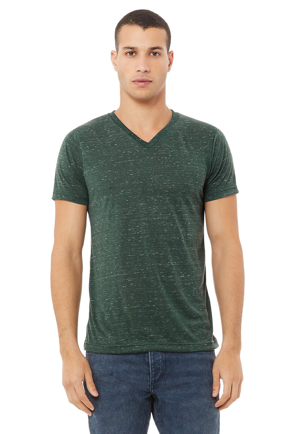 UNISEX TEXTURED JERSEY V-NECK TEE