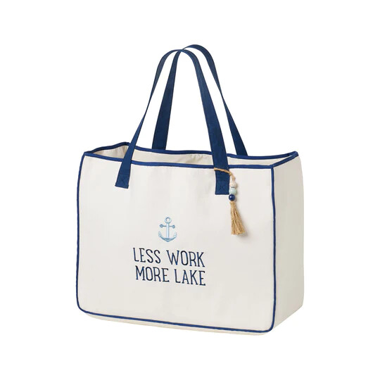 Less Work...More Lake Canvas Tote