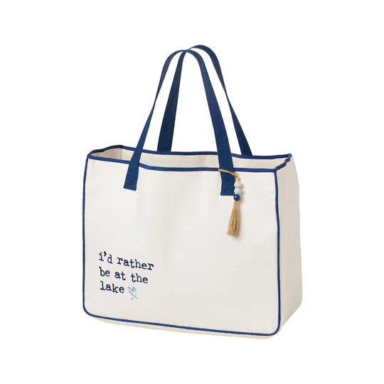 I'd Rather Be At The Lake Canvas Tote