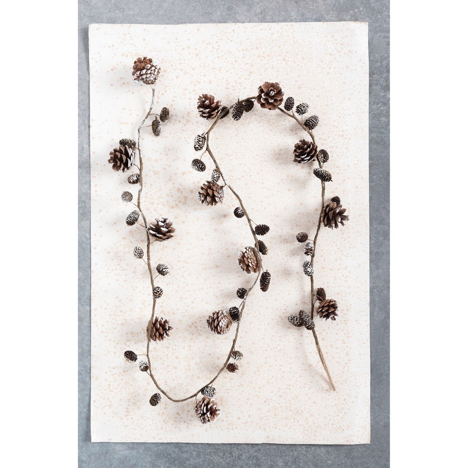 70" Pinecone Garland, Snow Finish