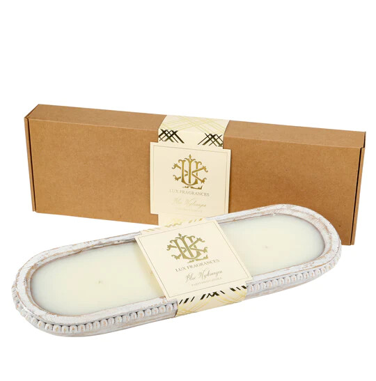 "White Christmas" 5 Wick Beaded Dough Bowl Candle