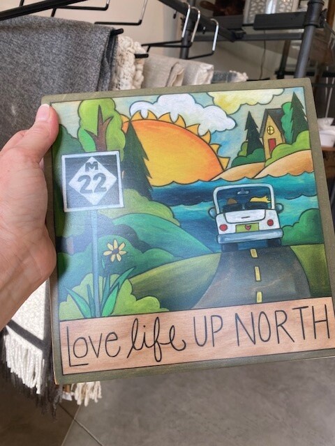 "M22: Love Up North Living" Wall Decor Plaque; 9" x 9"