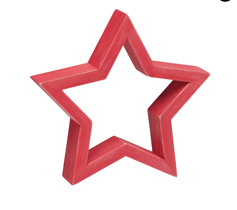 Set of Wood Stars; Red, White and Blue