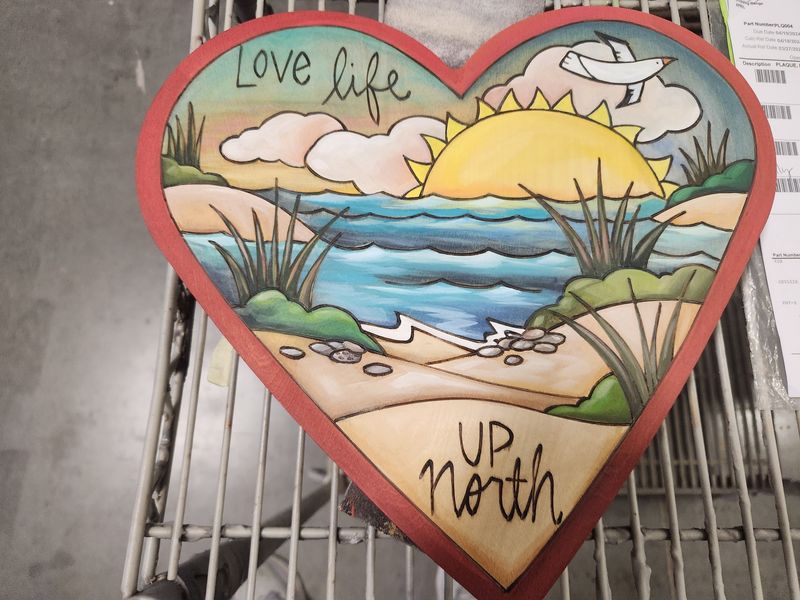 "Love Life Up North" Sticks Wall Plaque